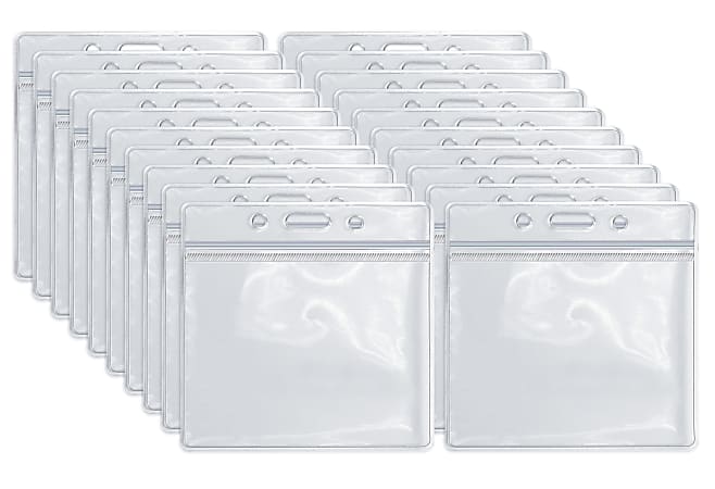 COSCO CDC Vaccine Card Holder, 4-5/16" x 4-7/16", Clear, Pack Of 20 Holders