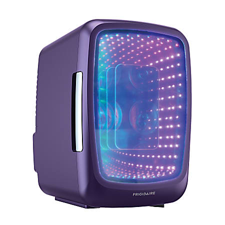 Frigidaire 0.14 Cu. Ft. 6-Can Retro Gaming Light-Up Portable Beverage Mini Fridge, Purplehaze