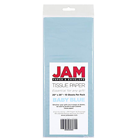 JAM Paper® Tissue Paper, 26"H x 20"W x 1/8"D, Baby Blue, Pack Of 10 Sheets