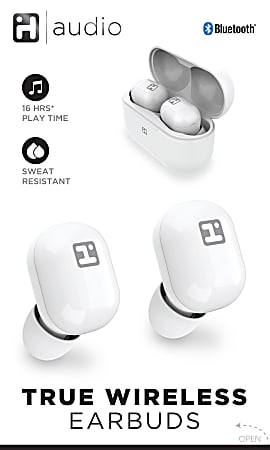 iHome IH-213 Truly Wireless Earbuds, White