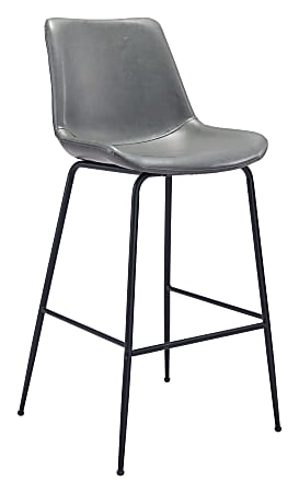 Zuo Modern Byron Bar Chair, Gray/Black