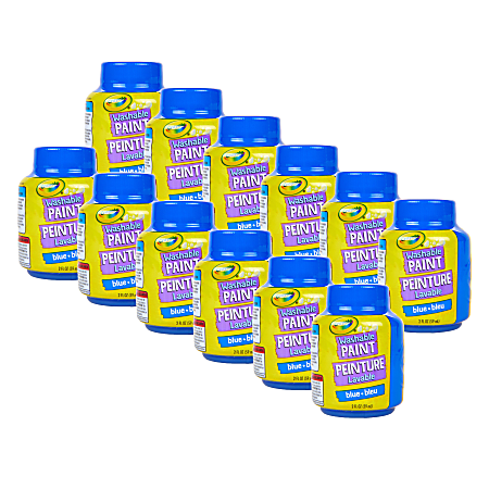 Crayola Washable Paint, 2 Oz, Blue, Bundle Of 12 Paint Pots