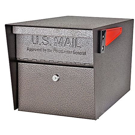 Mail Boss Mail Manager Locking Security Mailbox, 11-1/4"H x 10-3/4"W x 21"D, Bronze