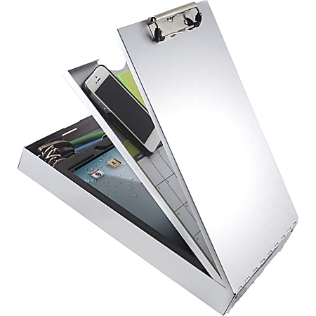 Saunders Cruiser-Mate II Storage Clipboard - 8 19/64" x 11 45/64" Sheet Size - Aluminum - Gray - 1 Each