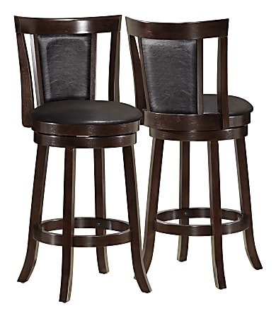 Monarch Specialties Aria Barstools, Cappuccino, Set Of 2 Stools