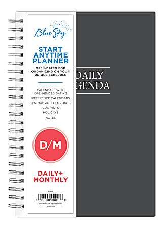 Blue Sky™ Daily/Monthly PP Planner, 8-1/2" x 5-1/2", Passages, Undated