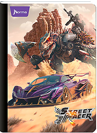 Norma Composition Notebook, 8" x 10-1/2", 1 Subject, College Rule, 200 Sheets, Street Racer