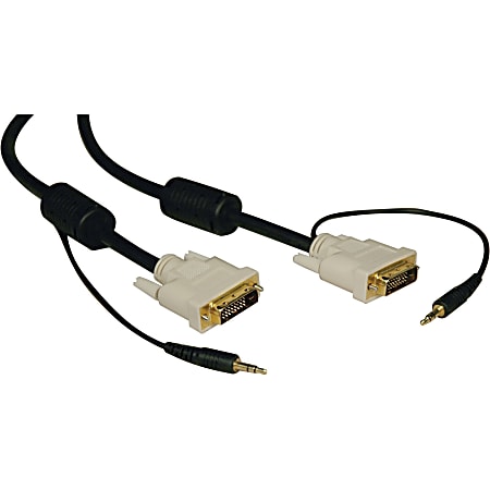 Tripp Lite 10ft DVI Dual Link Digital TMDS Monitor Cable with Audio Cable DVI-D 3.5mm M/M 10' - (DVI-D and 3.5mm M/M) 10-ft.