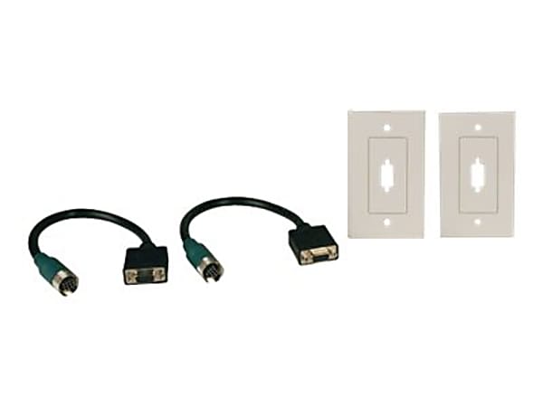 Tripp Lite Easy Pull Type-A VGA Connector Kit with HD15 and Wallplates F/F - VGA cable kit - HD-15 (VGA) (F) to Easy Pull A (M) - 1 ft
