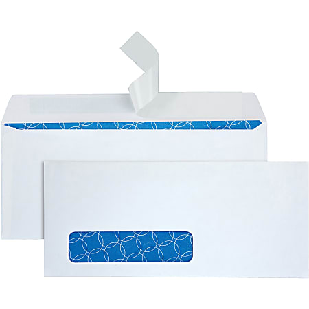 Quality Park® #10 Treated Security Window Envelopes, Bottom Left Window, Gummed Seal, White, Box Of 500