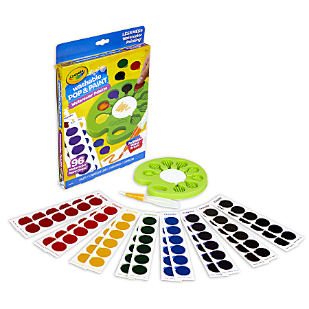 Crayola® Pop & Paint Washable Watercolor Palette, 16 Oz, Assorted Colors, Case of 99
