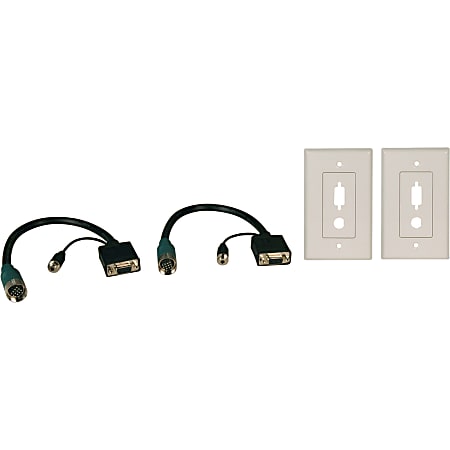 Tripp Lite Easy Pull Type-A VGA Connector Kit with Audio and Faceplates F/F - (F/F set of VGA with Audio and Faceplates)