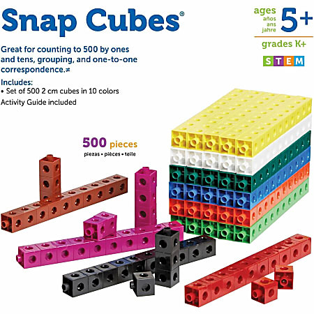 Learning Resources Snap Cubes 34 H x 34 W x 34 D Assorted Colors