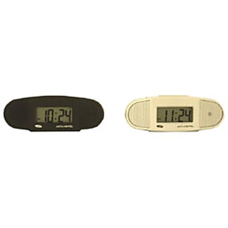 Acu-Rite® "Set & Forget" LCD Alarm Clock, Black/Silver