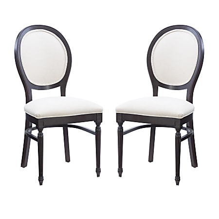 Linon Burkley Upholstered Dining Accent Chairs, Gray/Brown, Set Of 2 Chairs
