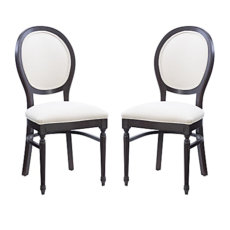 Linon Burkley Upholstered Dining Accent Chairs, Gray/Brown, Set Of 2 Chairs