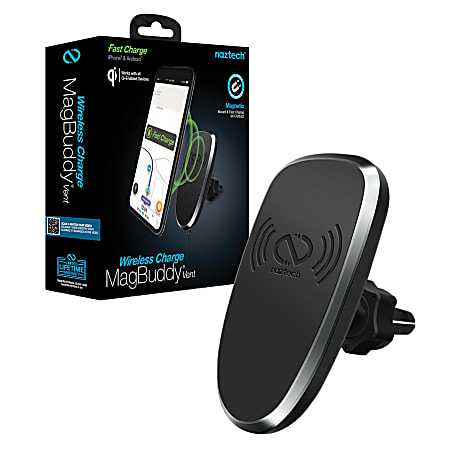 Naztech MagBuddy Wireless Charge Vent Mount, Black, 14533