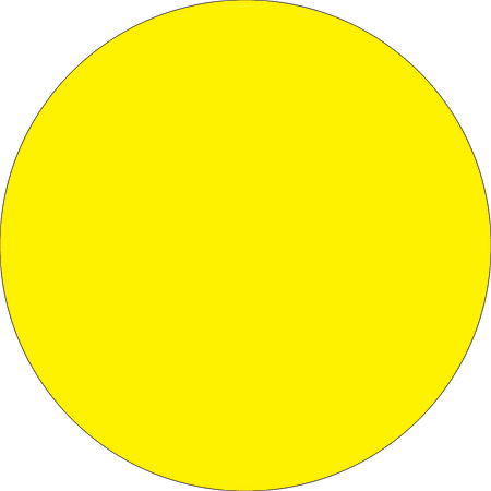 Removable Round Color Inventory Labels, DL613L, 2" Diameter, Fluorescent Bright Yellow, Pack Of 500