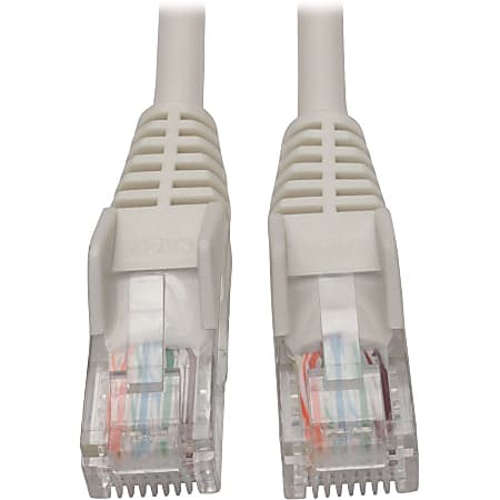 Tripp Lite Cat5e 350 MHz Snagless Molded UTP Patch Cable (RJ45 M/M), White, 6 ft. - First End: 1 x RJ-45 Male Network - Second End: 1 x RJ-45 Male Network - 1 Gbit/s - Patch Cable - Gold Plated Contact - 26 AWG - White