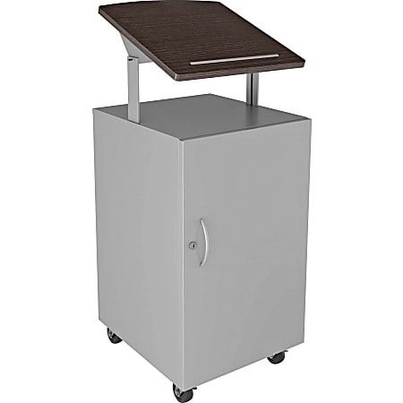 Lorell Podium - Laminated Square Top - 49.31" Height x 18" Width x 18" Depth - Assembly Required - Silver