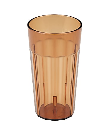 Cambro Newport Styrene Tumblers, 22 Oz, Amber, Pack Of 36 Tumblers