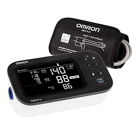Omron® 10 Series® Upper Arm Blood Pressure Monitor and Cuff with Bluetooth® & Wide Backlit LCD Display, BP7465