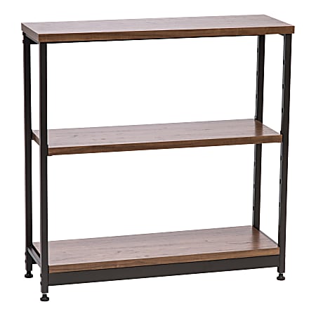 IRIS 32"H 3-Tier Wide Shelf, Brown/Black