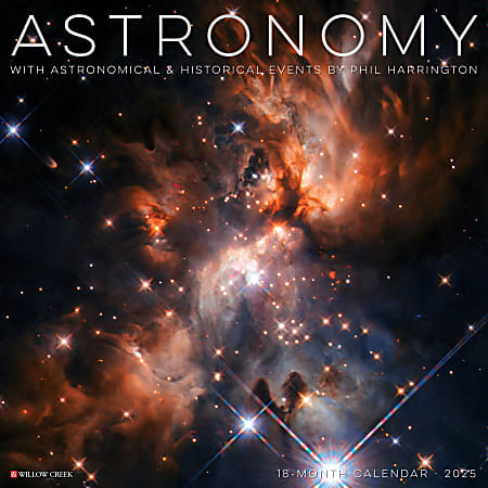 2025 Willow Creek Press Monthly Wall Calendar, 12" x 12", Astronomy, January To December, O41475