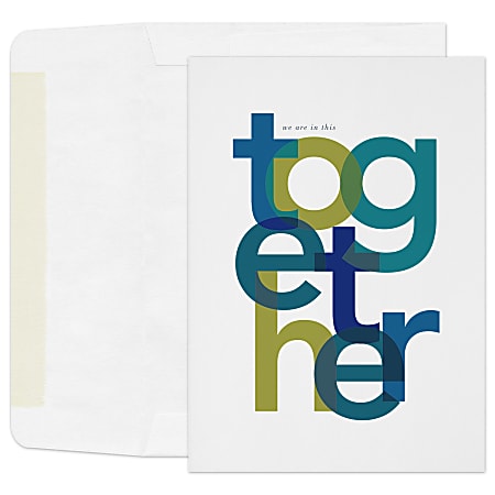 Custom All Occasion Cards, In This Together Cards With Envelopes, 5" x 7", Box Of 25 Cards
