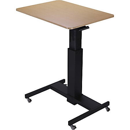 Lorell® Mobile 30"W Adjustable Height Sit-to-Stand Desk, Black Oak