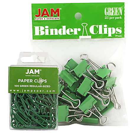 JAM Paper® Clips Combo Kit, Regular/Small, Green