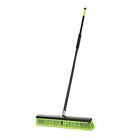 Alpine 2-In-1 Multi-Surface Squeegee Push Broom, 24" x 54", Green/Black