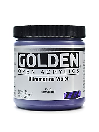 Golden OPEN Acrylic Paint, 8 Oz Jar, Ultramarine Violet
