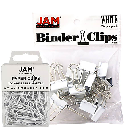 JAM Paper® Clips Combo Kit, Regular/Small, White