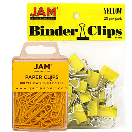 JAM Paper® Clips Combo Kit, Regular/Small, Yellow