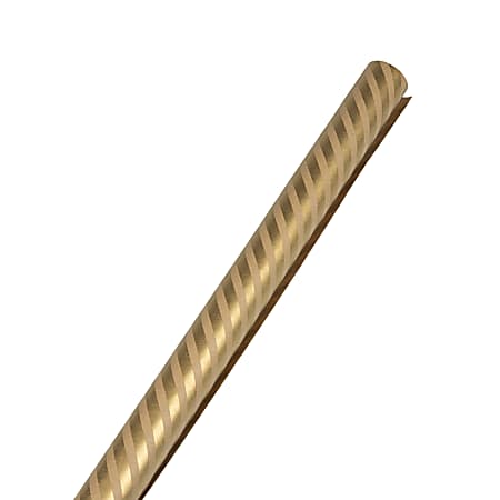 JAM Paper® Wrapping Paper, Striped, 25 Sq Ft, Kraft Brown & Gold