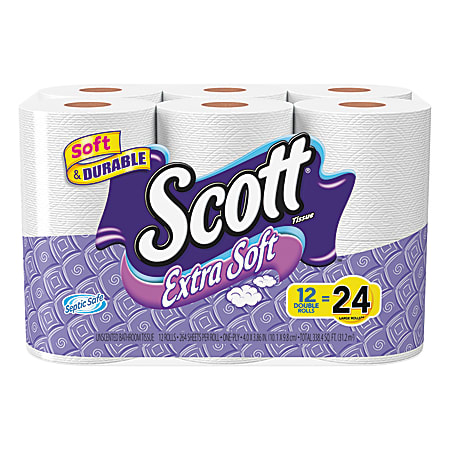 Scott® Extra-Soft 2-Ply Bathroom Tissue, 264 Sheets Per Roll, Pack Of 48 Rolls