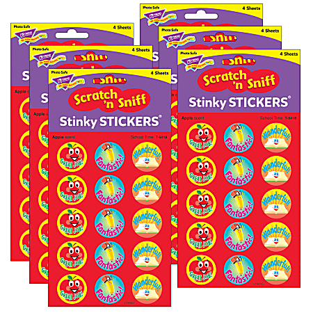 Trend Colorful Star Smiles/Fruit Punch Stinky Stickers , 96 per Pack, 6 Packs