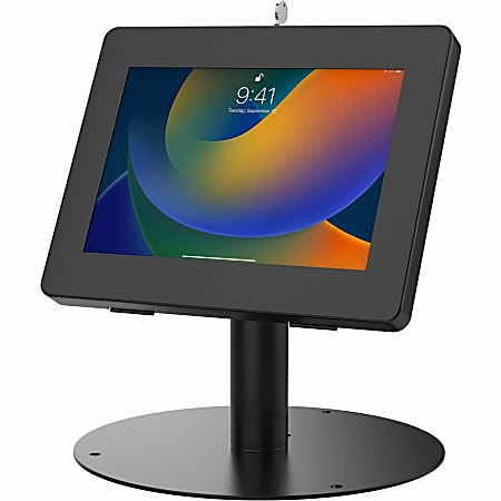 CTA Digital Hyperflex Security Kiosk Stand w/ Enclosure for iPad 10th Gen & More - Aluminum, Metal - Black