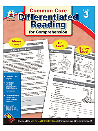Carson-Dellosa Differentiated Reading For Comprehension, Grade 3