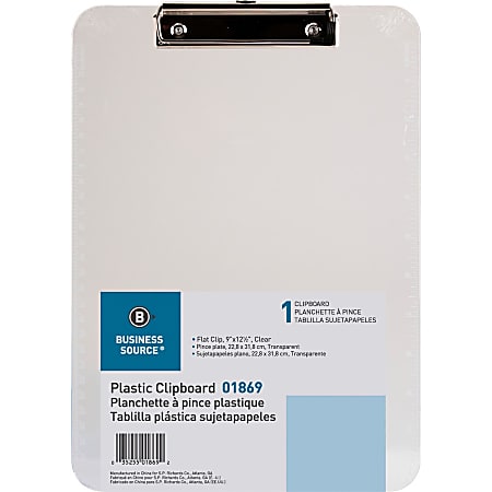 Business Source Flat Clip Clipboard - 9 Business Source Flat Clip Clipboard - 9