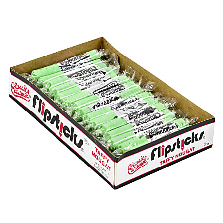 Flipsticks Caramel Sticks, Sour Apple, Box Of 48