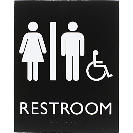 Lorell Unisex Handicap Restroom Sign - 1 Each