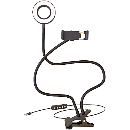 Bower Flexible White & RGB Ring Light With Smartphone Holder, 24”, 5W, Black