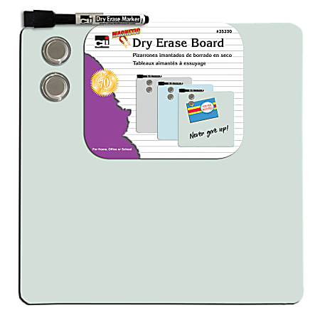 Charles Leonard Magnetic Dry-Erase Boards With Marker & Magnets, Unframed, 11-1/2" x 11-1/2", Pack Of 6 Boards