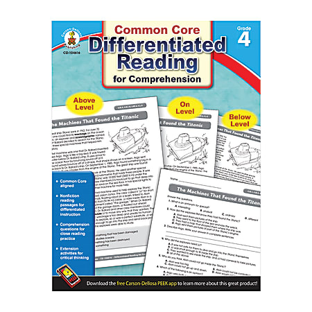Carson-Dellosa Differentiated Reading For Comprehension, Grade 4