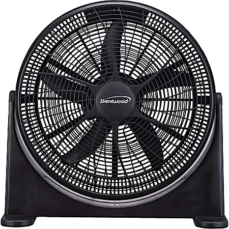 Brentwood Kool Zone F-20BKR 20" High-Velocity Fan - 20" Fan Diameter - 3 Speed - Air Circulation, Adjustable Tilt Head, Carrying Handle - Black