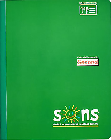 SONS System Second Notebooks, 9-3/4" x 7-1/2", 1 Subject, Primary Rule, 200 Sheets, Green