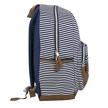 Emma Chloe Stripe Fashion Backpack Navy - Office Depot