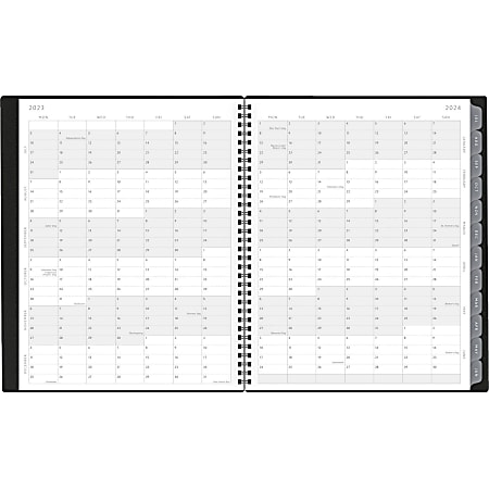 2023-2024 AT-A-GLANCE® Elevation Academic Weekly/Monthly Planner, 8-1/2" x 11", Black, July 2023 To June 2024, 75959P05